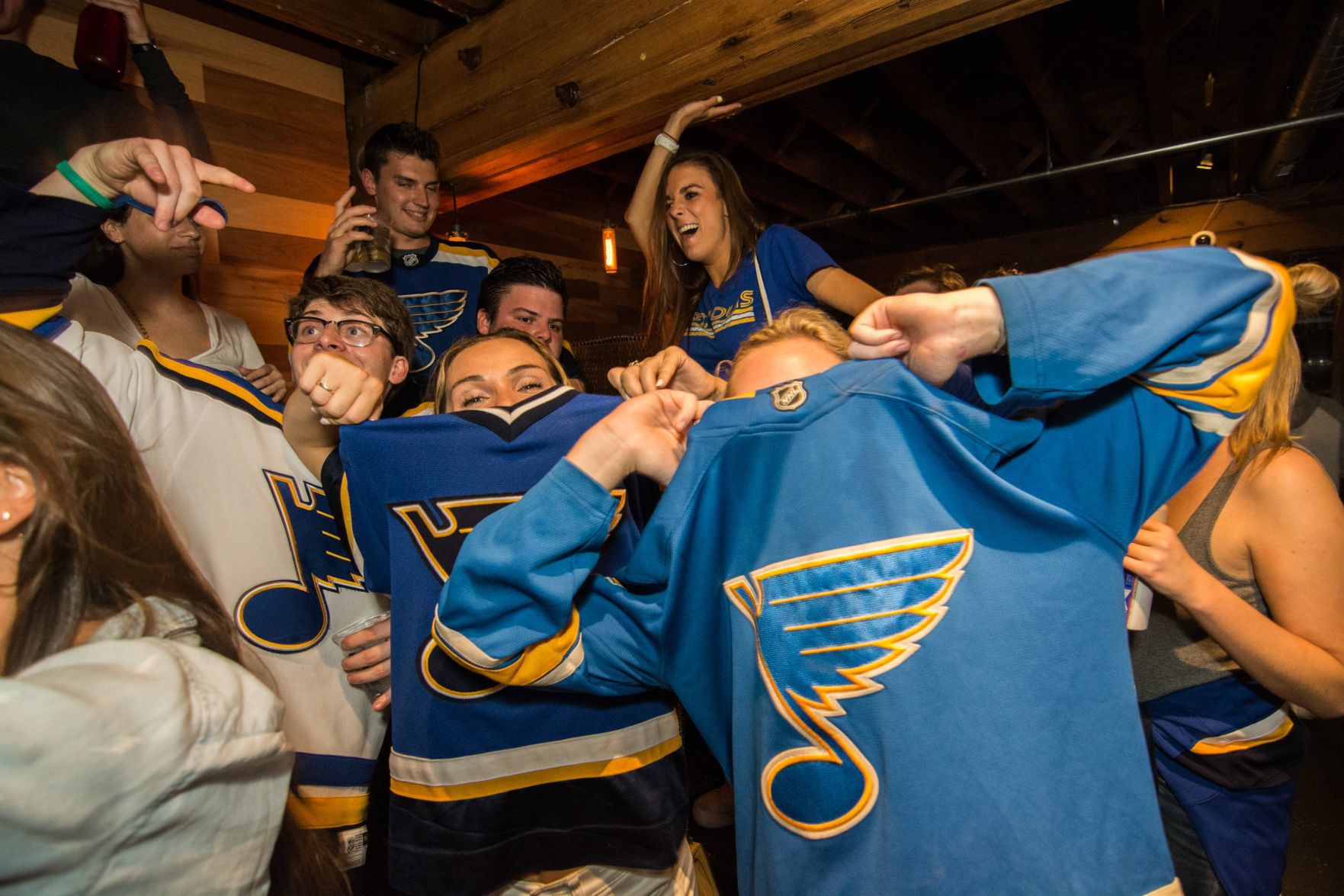 Blues Fans at Wheelhouse during Stanley Cup Final Game 7. Spons